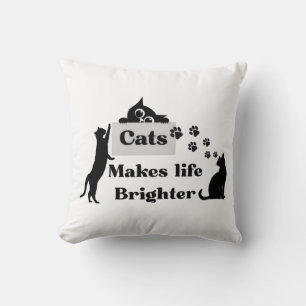 Cats Makes Life Brighter – Sweet Cat Lover Inspira Cushion