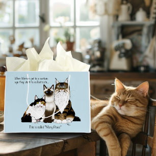 Cats Many Paws Funny Blue Large Gift Bag