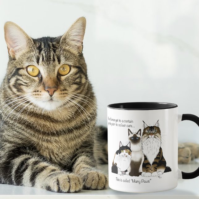 Cats Many Paws Funny Blue Mug (Creator Uploaded)