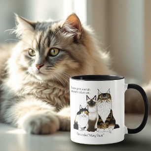 Cats Many Paws Funny Blue Mug