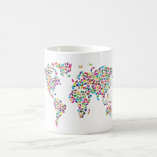 Cats Map of the World Map Coffee Mug
