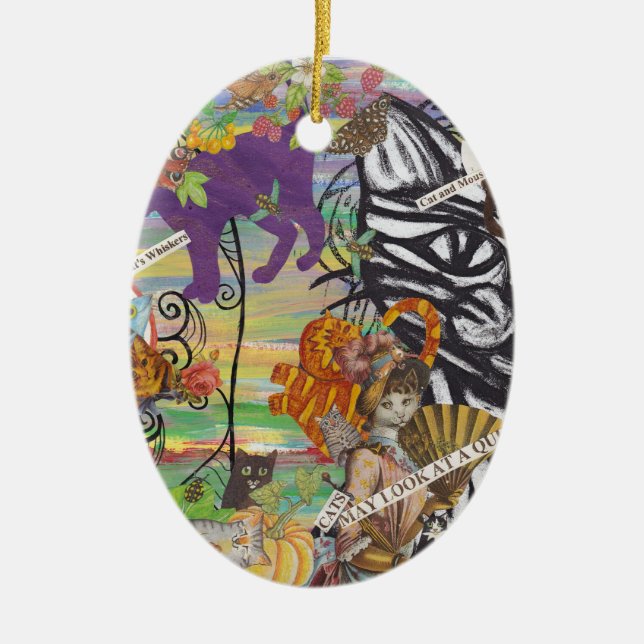 Cats May Look at a Queen Onament Ceramic Tree Decoration (Front)