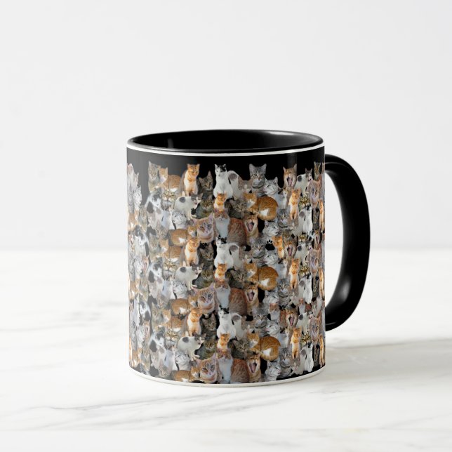 Cats meeting point - collage mug (Front Right)