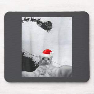 Cats Meme Funny Cat Selfie With Santa Hat Christma Mouse Mat