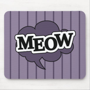 Cat's meow purple and black design mouse mat