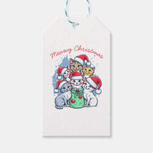 Cats Merry Christmas, Meowy Christmas, Funny Gift Gift Tags