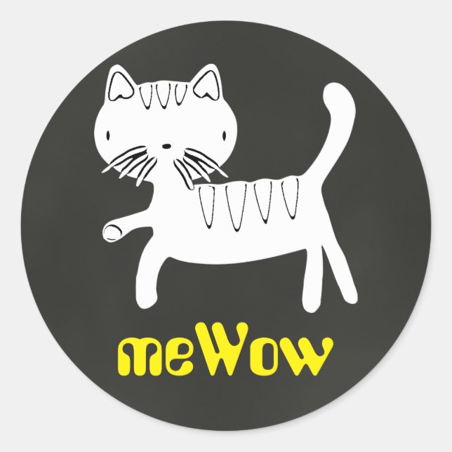 Cat's meWOW Chalk Customisable Good Job Sticker (Front)