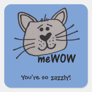 Cat's meWOW Customisable Good Job Sticker Square