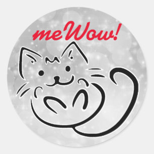 Cat's meWOW Sparkle Customisable Good Job Sticker