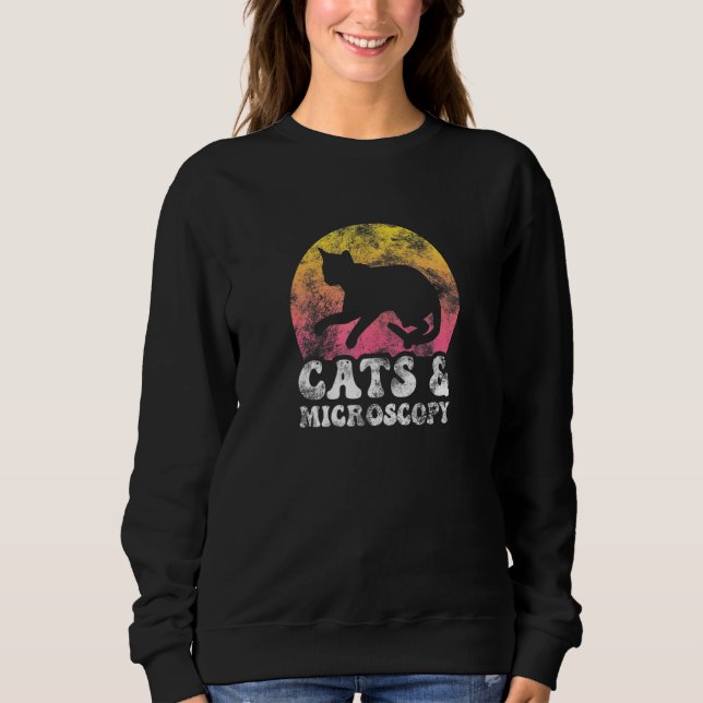 Cats Microscopy Vintage Retro Hobby Sweatshirt (Front)
