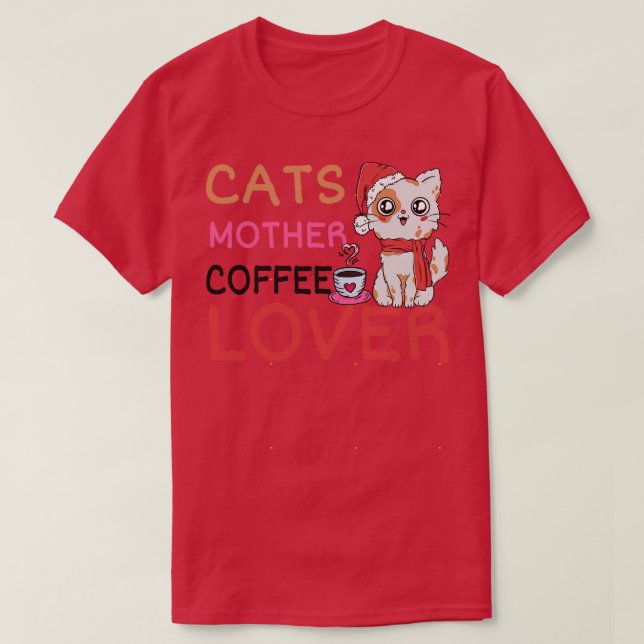 Cats Mother Coffee Lover T-Shirt (Design Front)