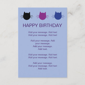 Cats multi-coloured Kids Birthday Party Invite