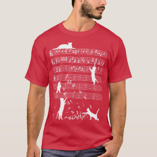 Cats Music Notes Gift T-Shirt