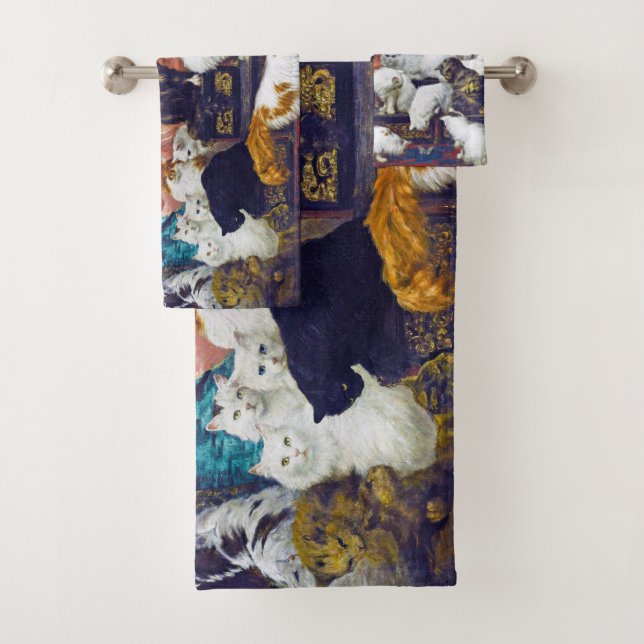 Cats (My Wife&#x27;s Lovers), Carl Kahler Bath Towel Set (Insitu)