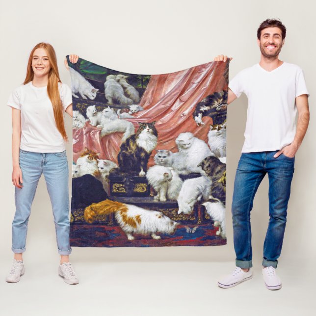 Cats (My Wife's Lovers), Carl Kahler Fleece Blanket (In Situ)