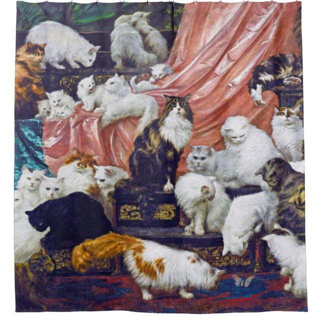 Cats (My Wife's Lovers), Carl Kahler Shower Curtain (Front)