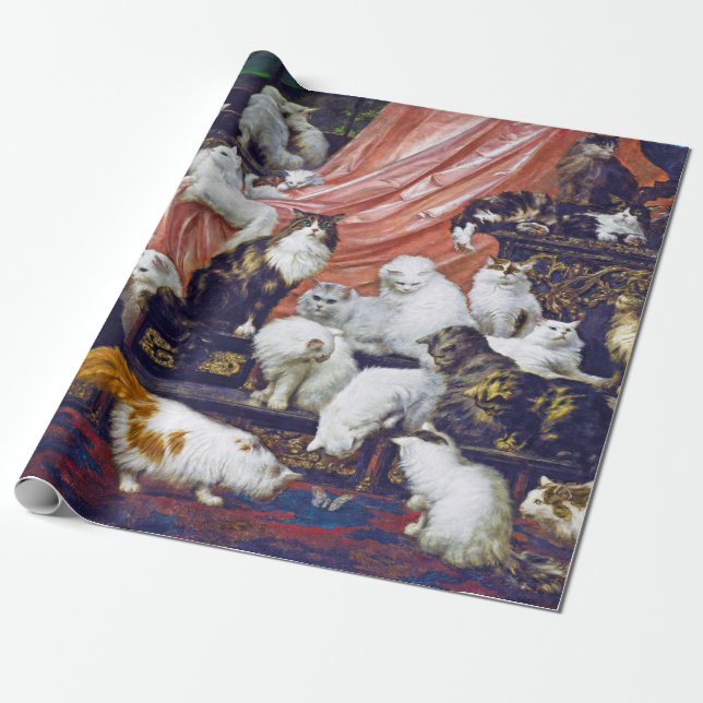 Cats (My Wife's Lovers), Carl Kahler Wrapping Paper (Unrolled)