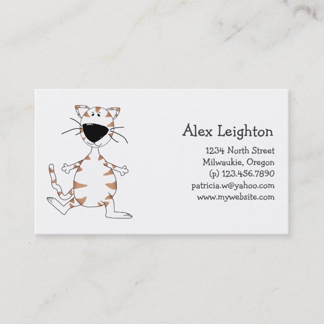 Cats 'n' Dogs · White Cat Business Card (Front)