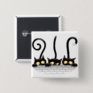 Cats Naughty, Playful and Funny Characters 15 Cm Square Badge