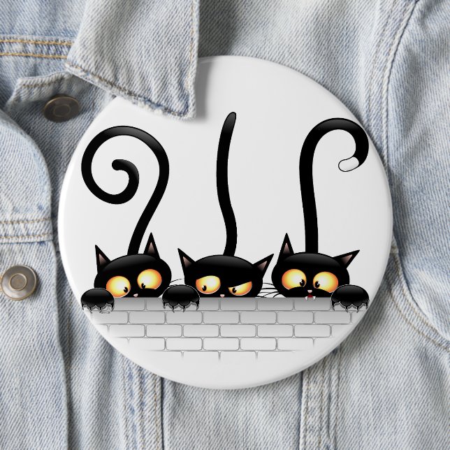 Cats Naughty, Playful and Funny Characters 6 Cm Round Badge (In Situ)