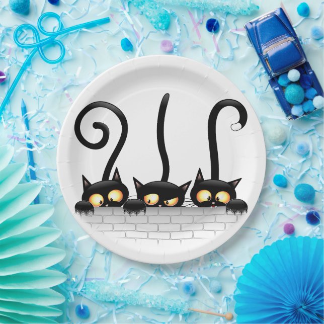 Cats Naughty, Playful and Funny Characters Paper Plate (Party)