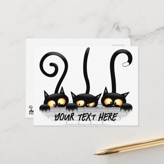 Cats Naughty, Playful and Funny Characters Postcard (Front/Back In Situ)