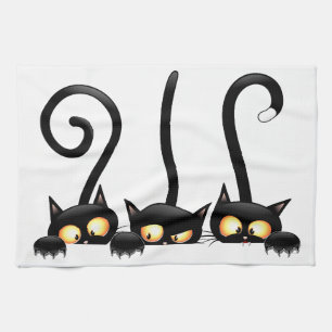Cats Naughty, Playful and Funny Characters Tea Towel