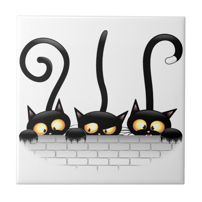 Cats Naughty, Playful and Funny Characters Tile (Front)