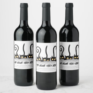 Cats Naughty, Playful and Funny Characters Wine Label
