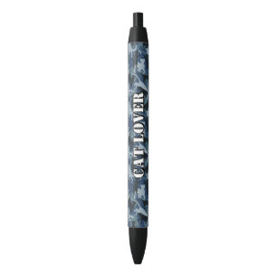 Cats Navy Camouflage Blue Ink Pen