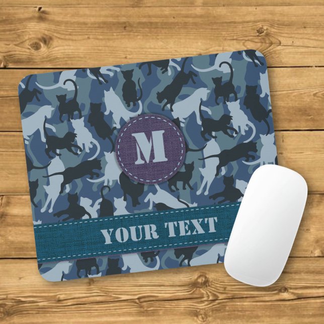 Cats Navy Camouflage Mouse Mat (Creator Uploaded)