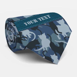 Cats Navy Camouflage Tie