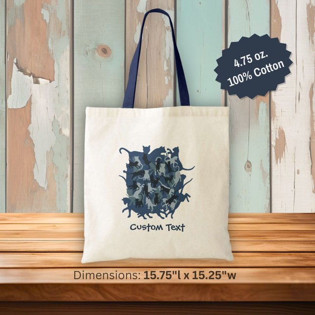 Cats Navy Camouflage Tote Bag (Creator Uploaded)