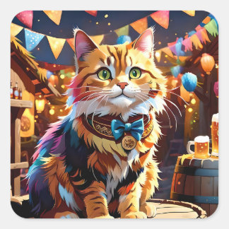 Cats Oktoberfest Square Sticker