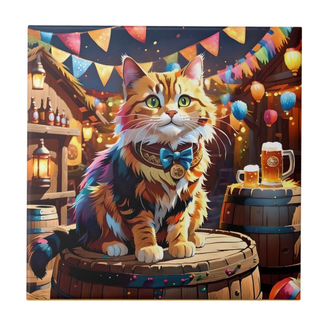 Cats Oktoberfest Tile (Front)