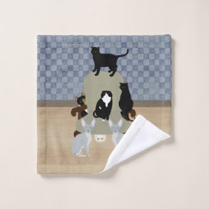 Cats on a Big Chair Wash Cloth