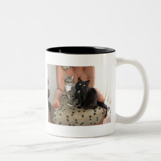 Cats on a chair mug