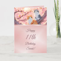 Cats On A Cherry Blossom Tree Girls Birthday