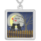 Cats on a Fence Personalised Pendant