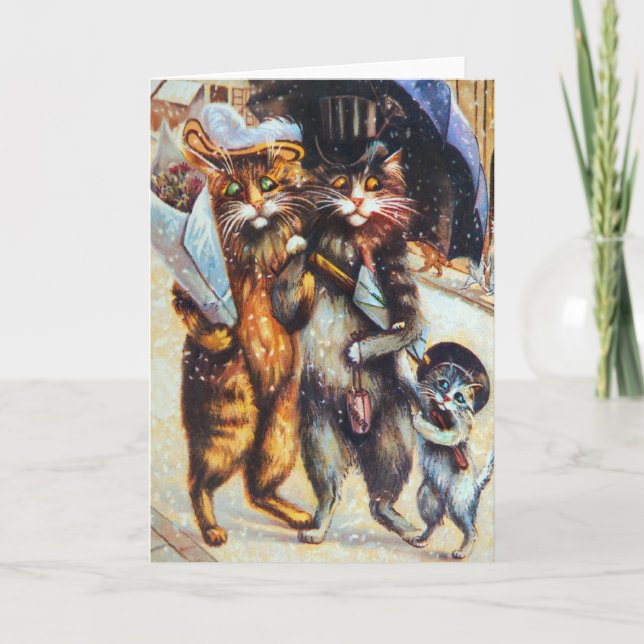 Cats on a Shopping Spree by Boulanger Holiday Card (Front)