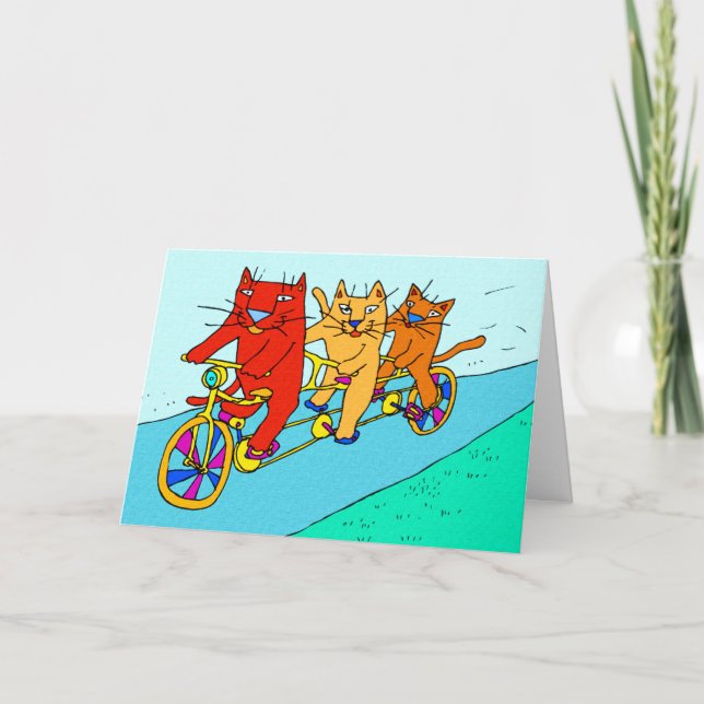 Cats On Bicycles Art Card (Front)