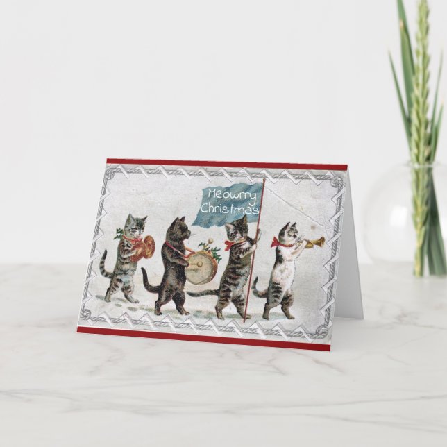 Cats On Parade Christmas Card (Front)