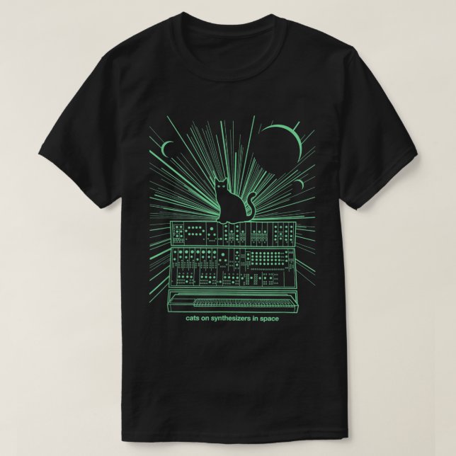 Cats On Synthesizers In Space  T-Shirt (Design Front)