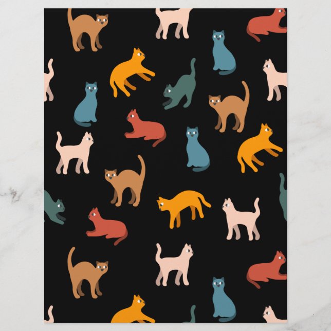 Cats on the black custom letterhead (Front)