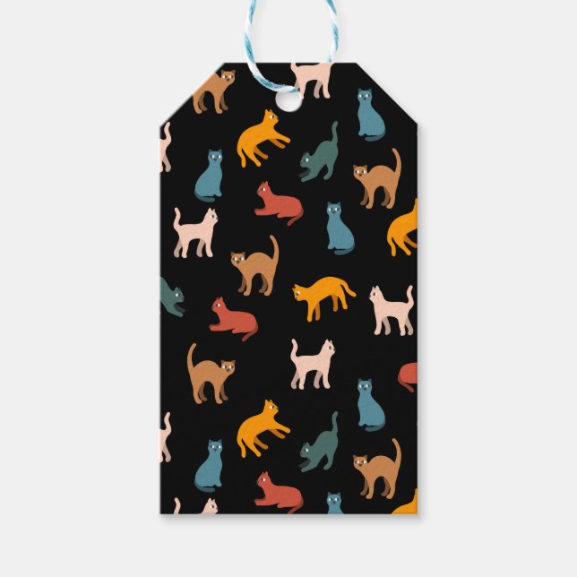 Cats on the black gift tags (Front)