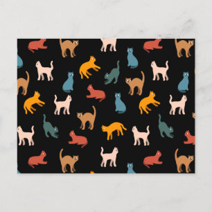 Cats on the black postcard