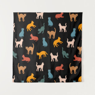 Cats on the black tapestry