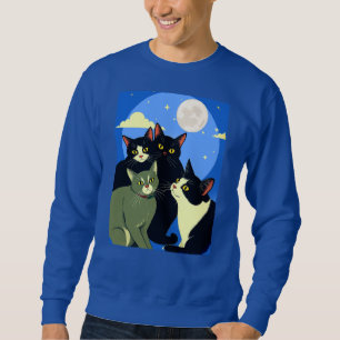Cats on the Prowl Under the Full Moon Sweatshirt