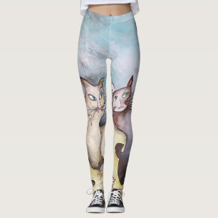 Cats, original art, pastel colours, cute leggings