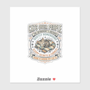 Cats Over People Cat Introvert Anti Social Vintage